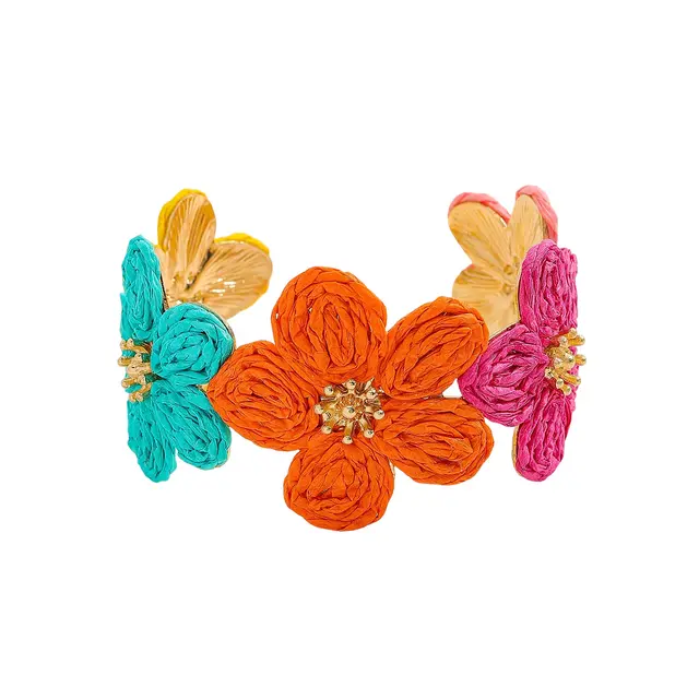 Raffia Retro Diamonds Fashion Design Alloy Bracelet Blue And Yellow - Shop at LoveMi