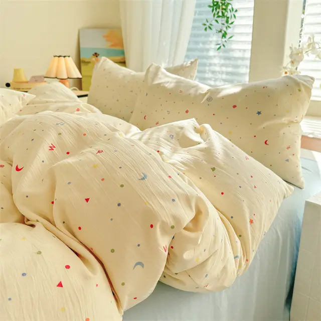 Super Soft Glutinous Clouds Cotton Four piece Set Washed Huaxi - Shop at LoveMi