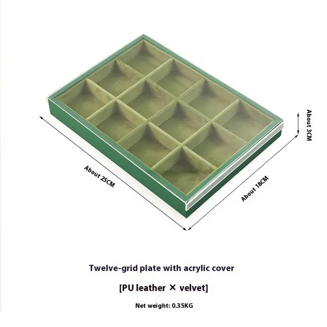 Jewelry Flannel Tray Storage Display Plate Twelve Snack Plate With Lid - Shop at LoveMi