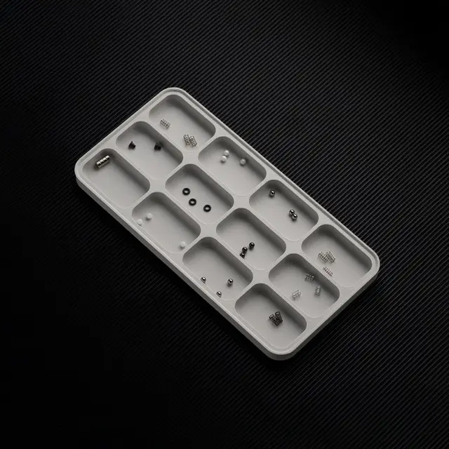 Stacking Dining Tray EDC Desktop Storage Box Tray Workbench Compartment Sundries Short Plate 12 Grid Light Gray - Shop at LoveMi