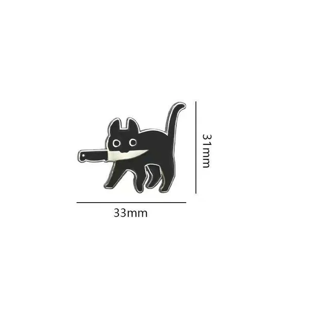 Alloy Kitty Brooch Men's Cute Japanese Style Women's Trendy Cool Personality Ins Couple Badge 1 Cat Knife - Shop at LoveMi