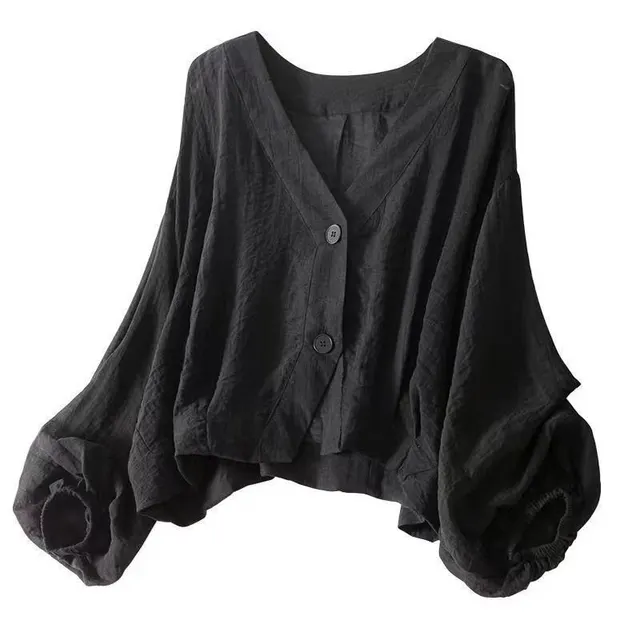 Loose fitting Lightweight Thin Short Coat Black - Shop at LoveMi