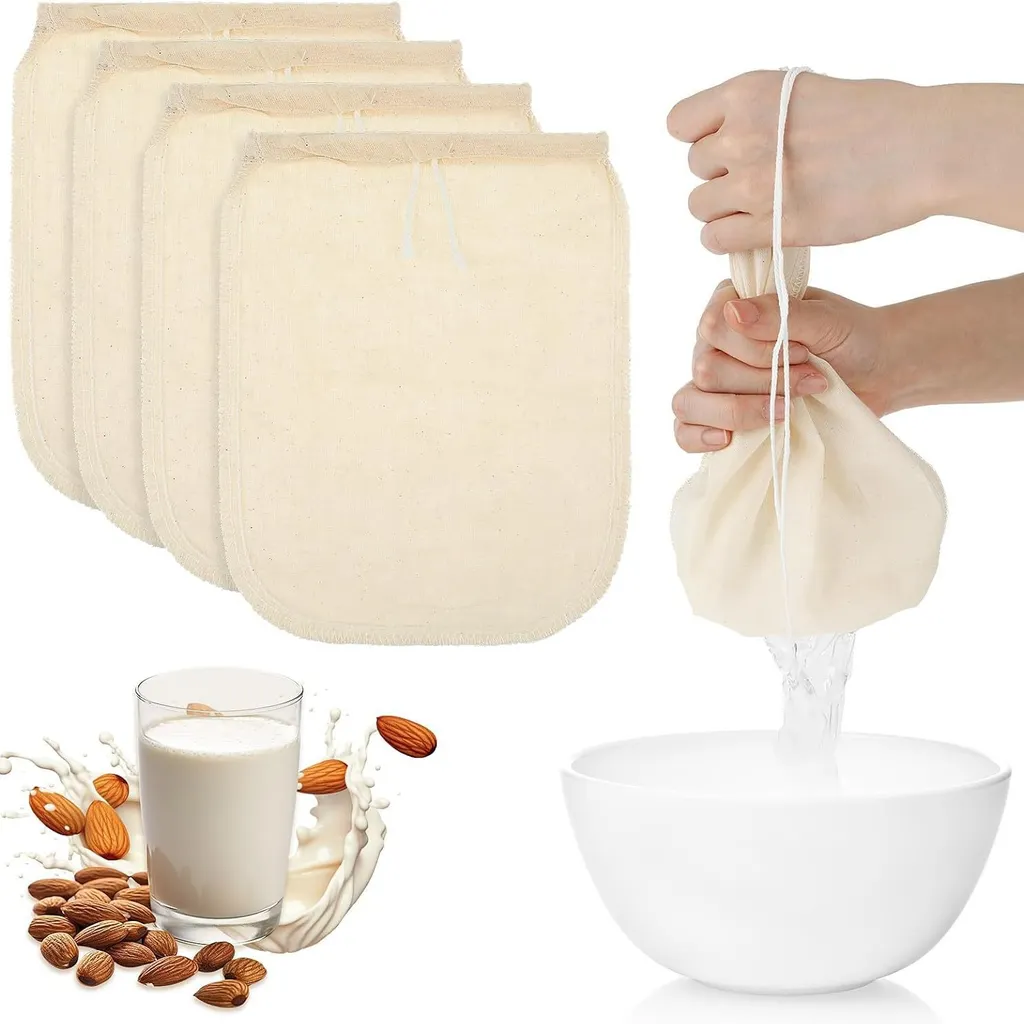 Drawstring Cotton Cloth Gauze Bag Reusable Food Filter - Skin