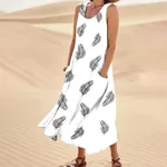 Women's Landscape Floral Maxi Dress Slim Fit Casual Skirt - Floral - View 1