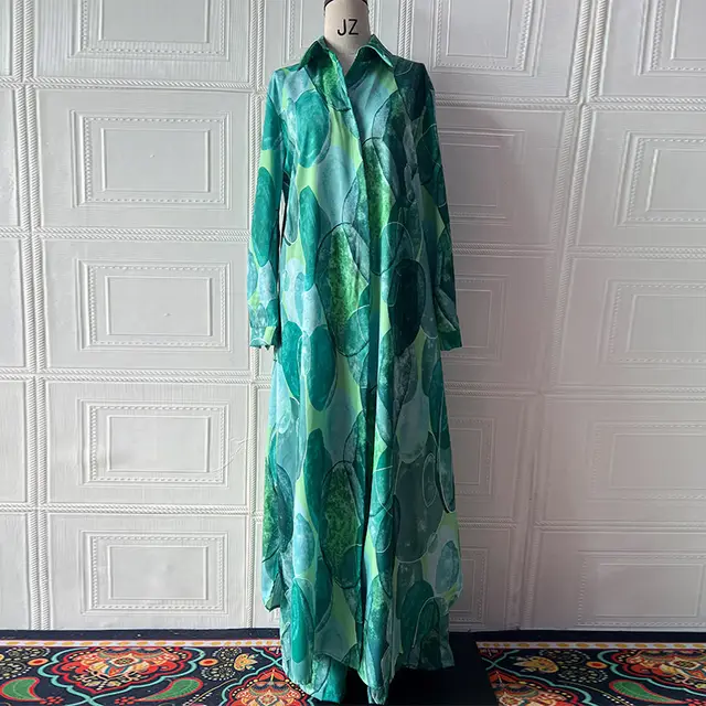 Elegant Sexy Fashion Print Top Wide Leg Pants Two piece Set Green - Shop at LoveMi
