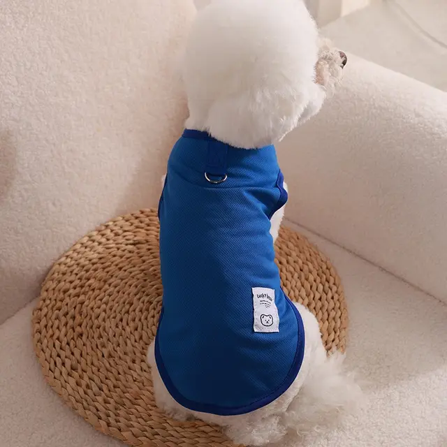 Thin Summer Clothing Teddy Pet Clothes Vest Blue - Shop at LoveMi