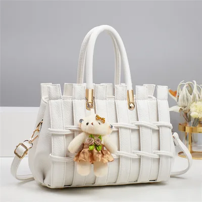 New Anti scratch Women's Bag Fashion Hand woven Handbag Shoulder Bag White - Shop at LoveMi