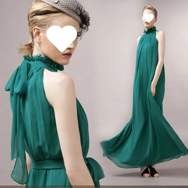 Bohemian Solid Color Plus Size Dress Lake Green - Shop at LoveMi