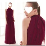 Bohemian Solid Color Plus Size Dress - Wine