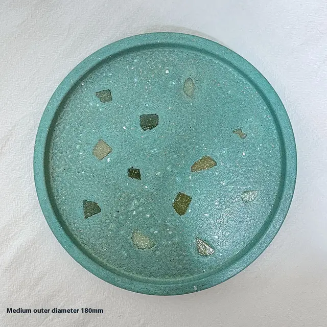 Tray Round Jewelry Storage Aromatherapy Cup Color Cement Grass Green - Shop at LoveMi