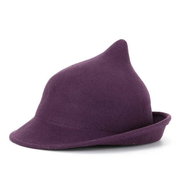 Fashion Personality Curling Wool Witch Hat Purple - Shop at LoveMi