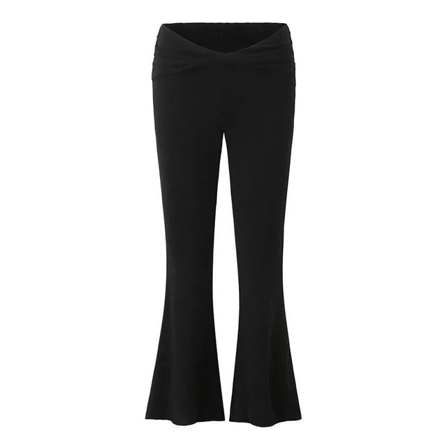 European And American Style Women's Fashion Sexy Casual Twist Tube Top Beautiful Back Tank top Bell bottom Pants Black Pants - Shop at LoveMi