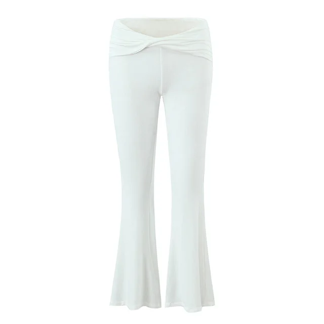 European And American Style Women's Fashion Sexy Casual Twist Tube Top Beautiful Back Tank top Bell bottom Pants White Pants - Shop at LoveMi