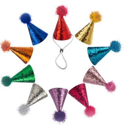Pet Birthday Party Pointed Fur Ball Decorative Hat Small 6Cm10 Colors - Shop at LoveMi