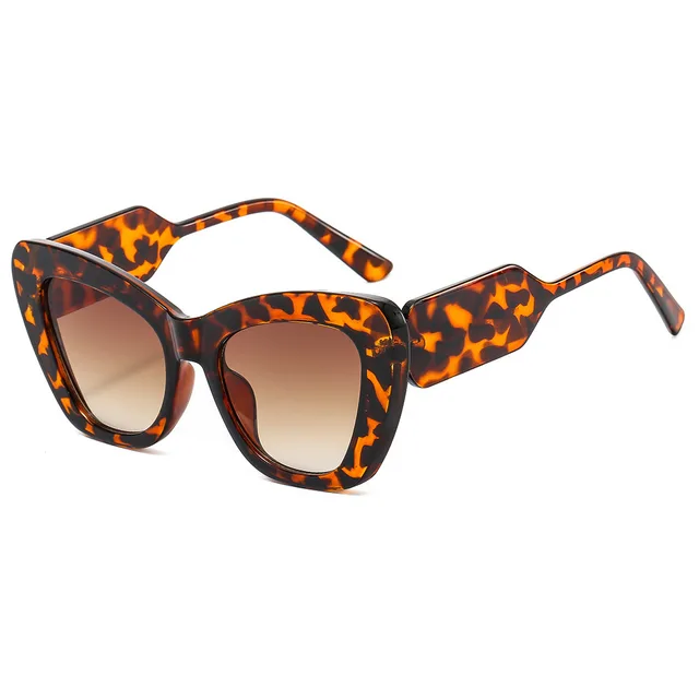 Plain Contrast Color European And American Sun Glasses Leopard Print Frame Dried - Shop at LoveMi