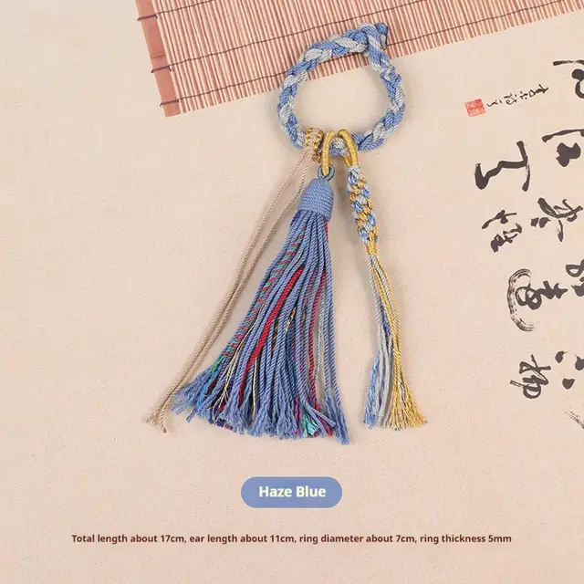 Red Tassel Fringe Hand made Cotton Threads Crafts Accessories Bodhi Bracelet Gourd Pendant Blue - Shop at LoveMi