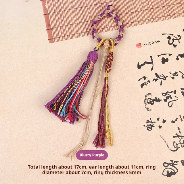 Red Tassel Fringe Hand made Cotton Threads Crafts Accessories Bodhi Bracelet Gourd Pendant Purple - Shop at LoveMi