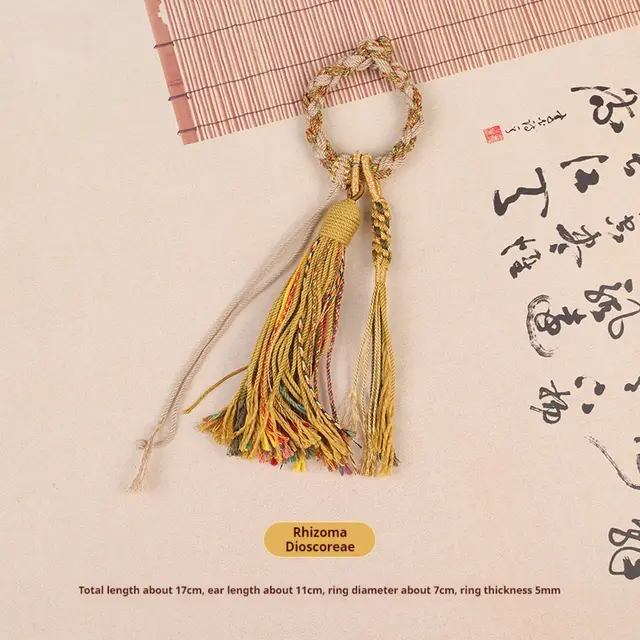Red Tassel Fringe Hand made Cotton Threads Crafts Accessories Bodhi Bracelet Gourd Pendant Yellow - Shop at LoveMi