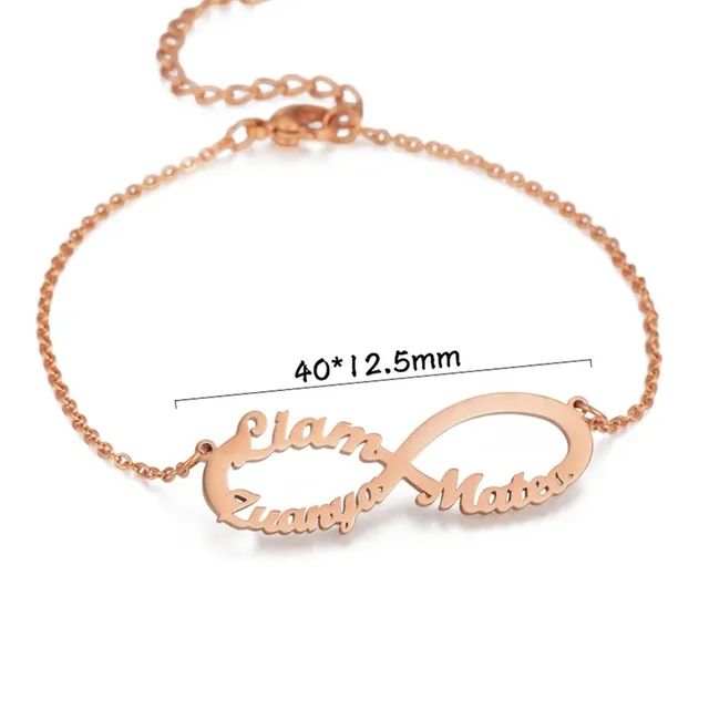 English Letter Collarbone Chain Women's Jewelry Stainless Steel Cut Name Necklace Rose Gold - Shop at LoveMi