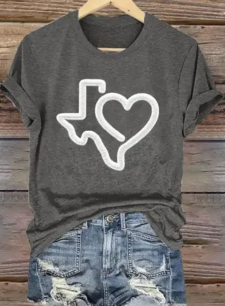 Short Sleeve T-shirt Printed Summer Fashion Tops - Gda213