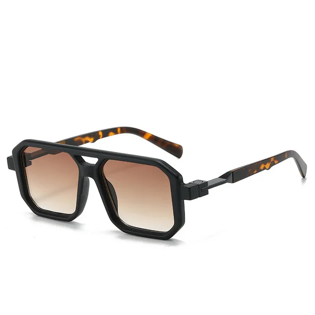 Women's Fashion Reflective Lenses Brown Sun Glasses Sand Black Frame Gradually Tea - Shop at LoveMi