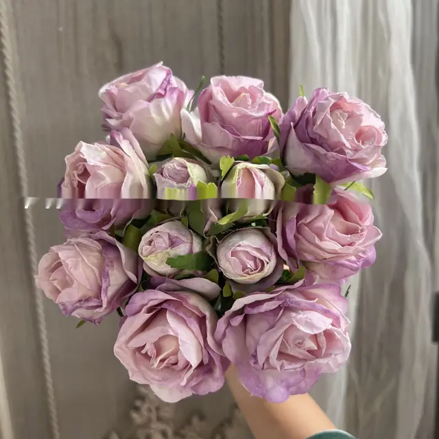 Rose Mori Style Combination Bridal Bouquet Dry Artificial Flower Rose A Purple - Shop at LoveMi