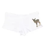 Women's Retro Easy Matching Deer Printed Lace Top Shorts - White Shorts 2
