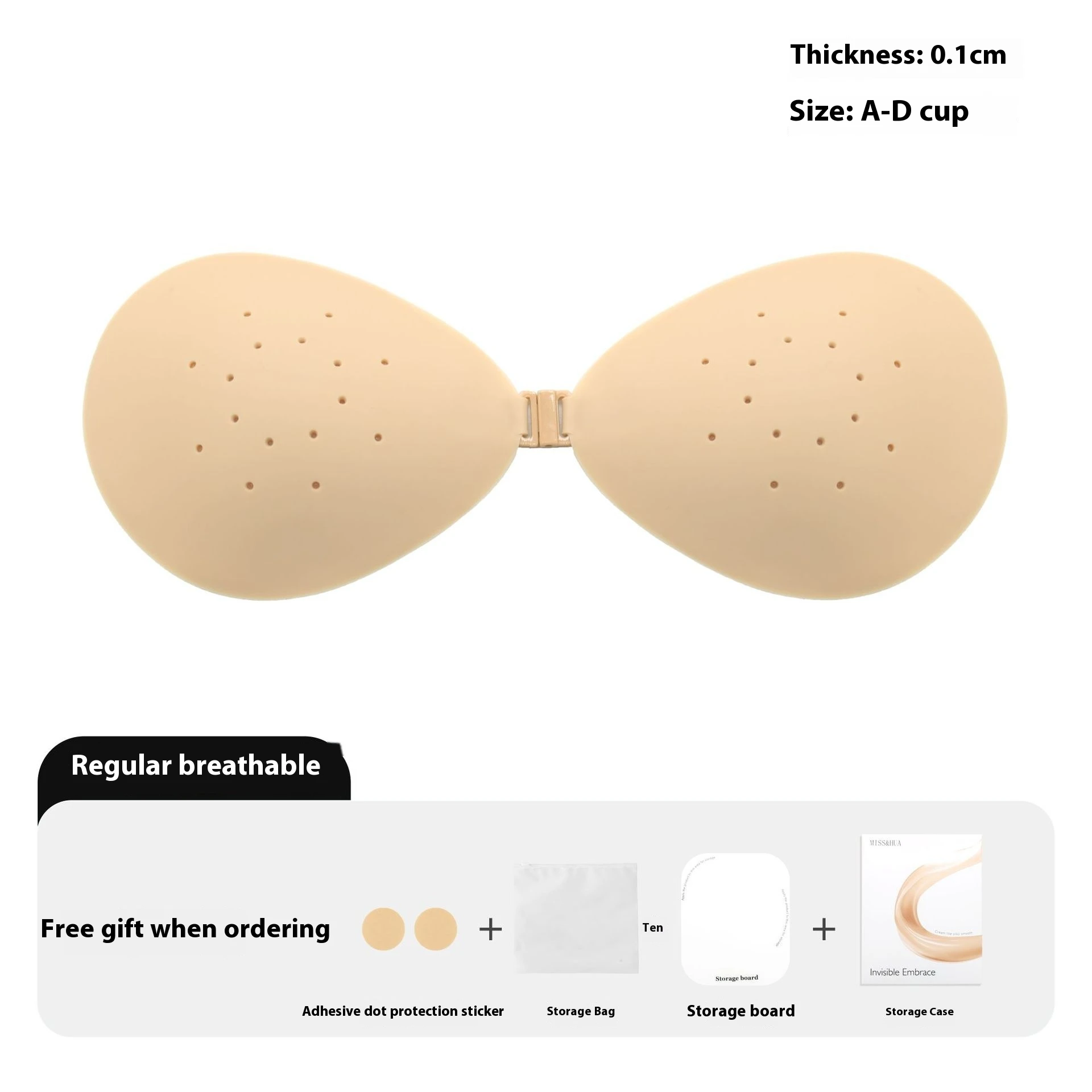 No Sweat Solid State Silicone Breast Pad Women - Breathable Type Round Cup Box