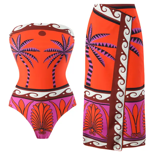 European And American Tight Two piece Travel Hot Spring Bathing Suit Women 7009 Red Suit - Shop at LoveMi