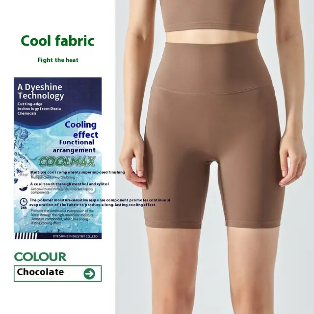 Four point Yoga Shorts Summer High Waist Seamless Fitness Exercise Tight Cycling Chocolate Color Cool Feeling - Shop at LoveMi