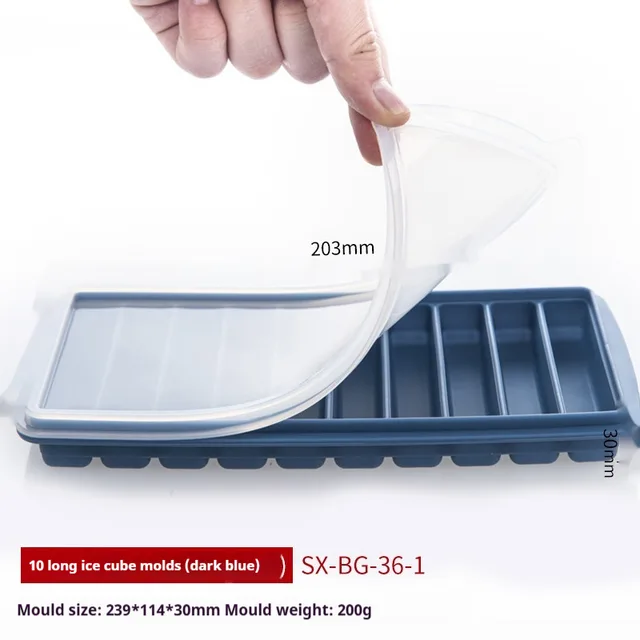Long Strip Big Ice Tray Silicone Blue - Shop at LoveMi