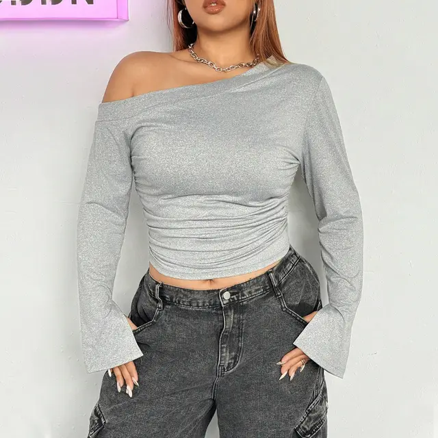 Long Sleeve Inner Wear Women's Top Gray - Shop at LoveMi