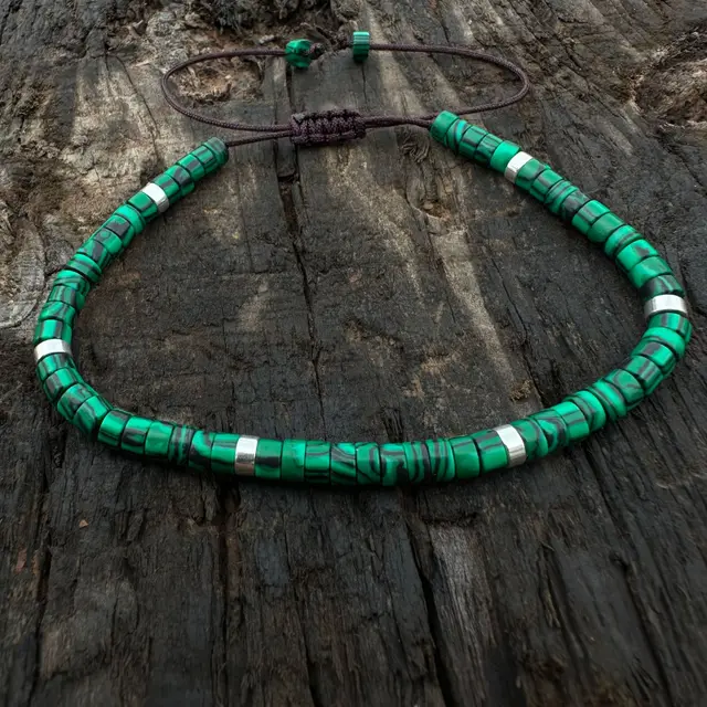 Natural Stone 42 Spacer Glitter Stone Crystal Adjustable Bracelet Style 28 - Shop at LoveMi