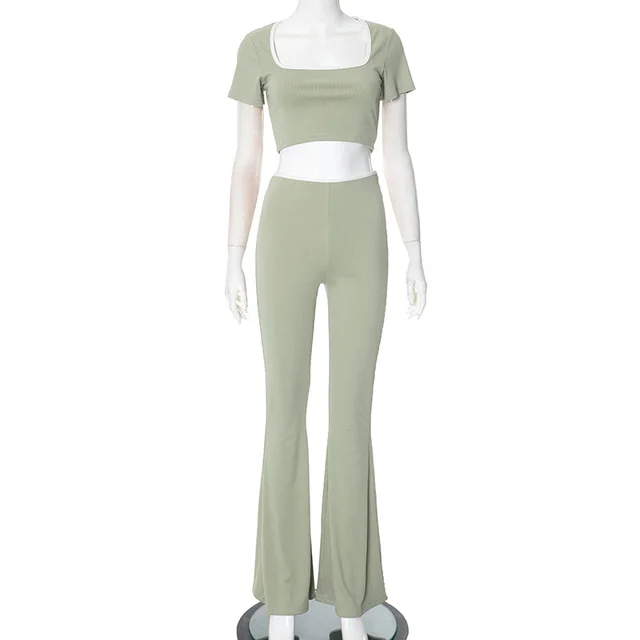 Comfortable Low Waist Elastic Navel Slightly Pull Slimming Suit Green - Shop at LoveMi