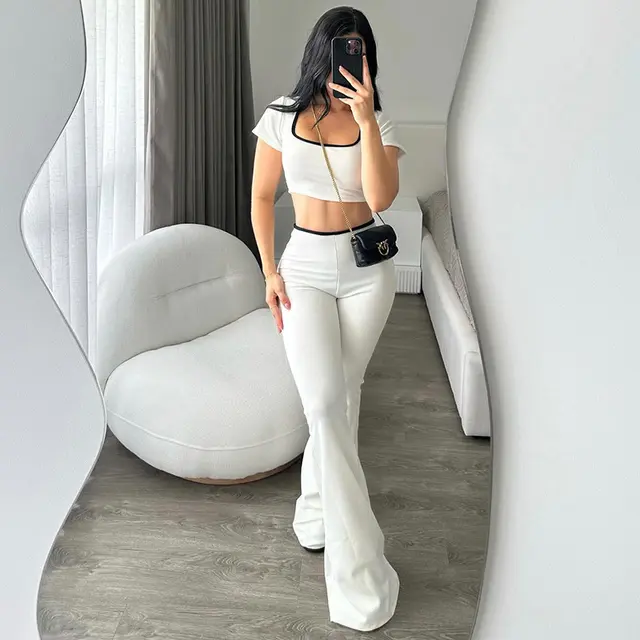 Comfortable Low Waist Elastic Navel Slightly Pull Slimming Suit White - Shop at LoveMi