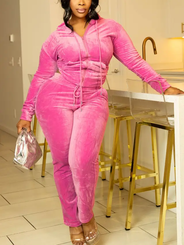 Casual Indoor And Outdoor Personality Slim Fit Sexy Sports Suit Rose Red - Shop at LoveMi