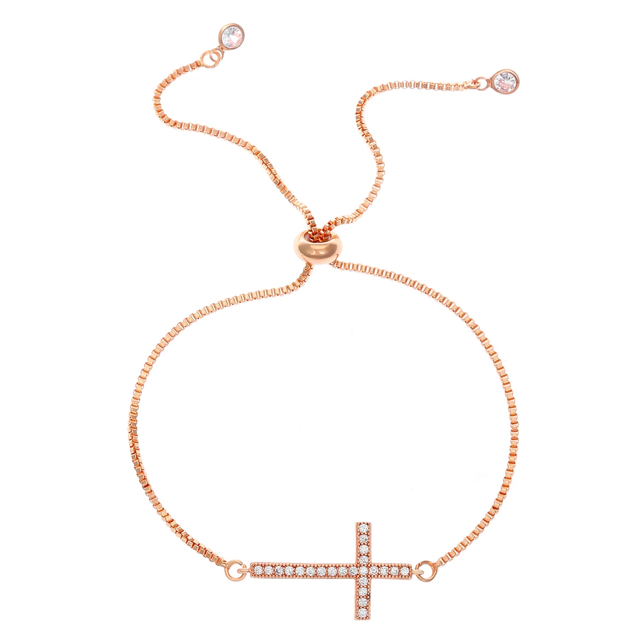 Women's Diamond Pull-out Cross Bracelet - Rose Gold 4955