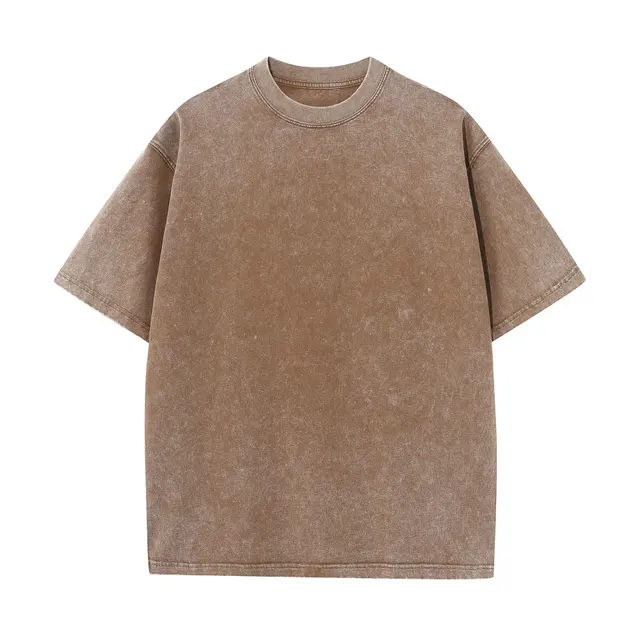 Cotton T Men's And Women's Drop shoulder Loose Half Sleeve 230G Brown - Shop at LoveMi