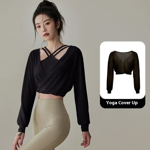One piece Yoga Underwear Women's Double Shoulder Strap Shockproof Sports Vest Black Blouse - Shop at LoveMi