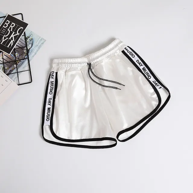 Loose Slimming Plump Girls Plus Size Elastic Waist Leisure Pajamas Wide Leg Hot Pants Outer Wear White - Shop at LoveMi