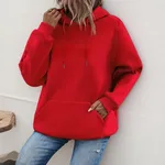 Women's Loose And Fashionable Casual Hoodie - Red
