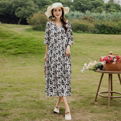 Summer New Noil Poplin Dress Stylish Thin High end Casual Beach Skirt No 10 Color - Shop at LoveMi