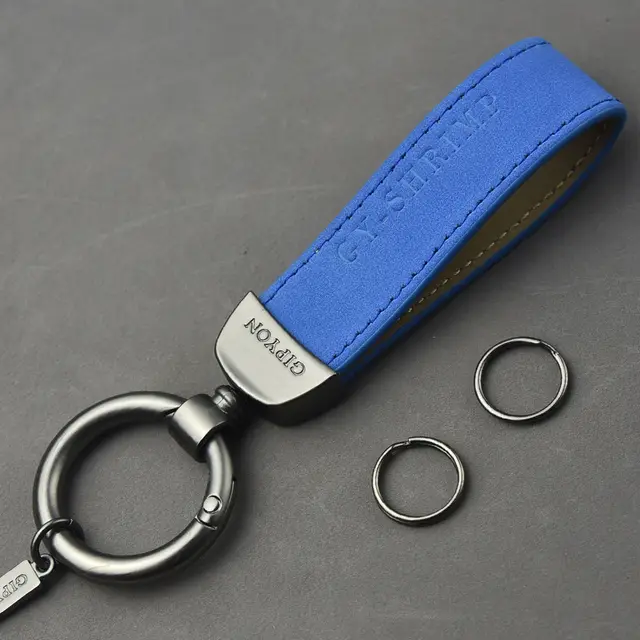 Car Key Ring Genuine Leather Pendant Blue - Shop at LoveMi
