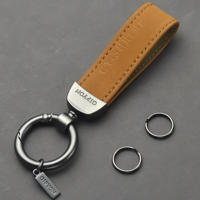 Car Key Ring Genuine Leather Pendant Brown - Shop at LoveMi