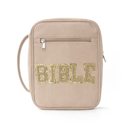 Book Dustproof Storage Good looking Handbag Zipper Buggy Bag Corduroy Khaki - Shop at LoveMi