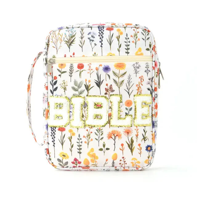 Book Dustproof Storage Good looking Handbag Zipper Buggy Bag Small White Flowers - Shop at LoveMi