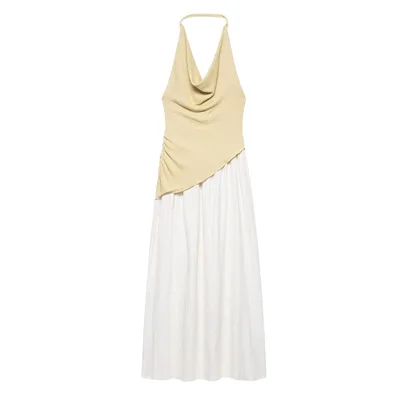 Summer Design Fashion Stitching Hanging Collar Strap Dress - Shop at LoveMi