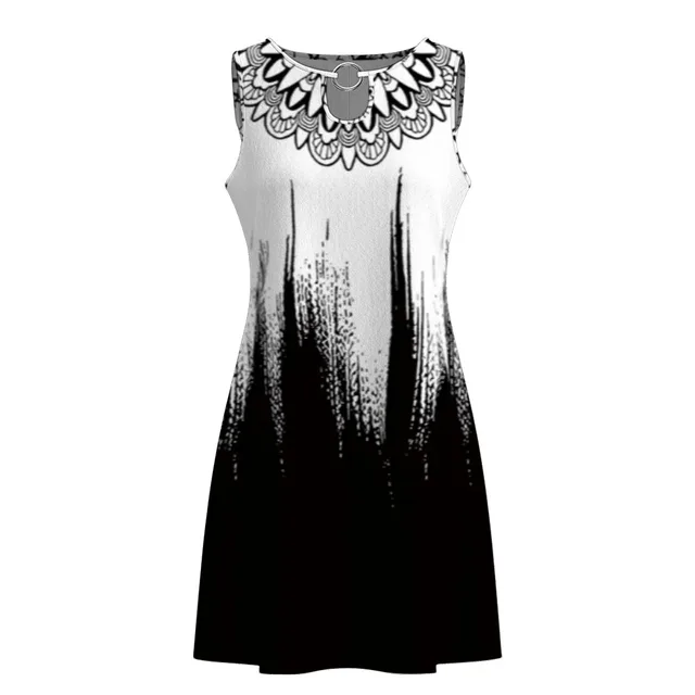 Women's 3D Printed Fashion Round Neck Hollow Sleeveless Dress Color 8 - Shop at LoveMi