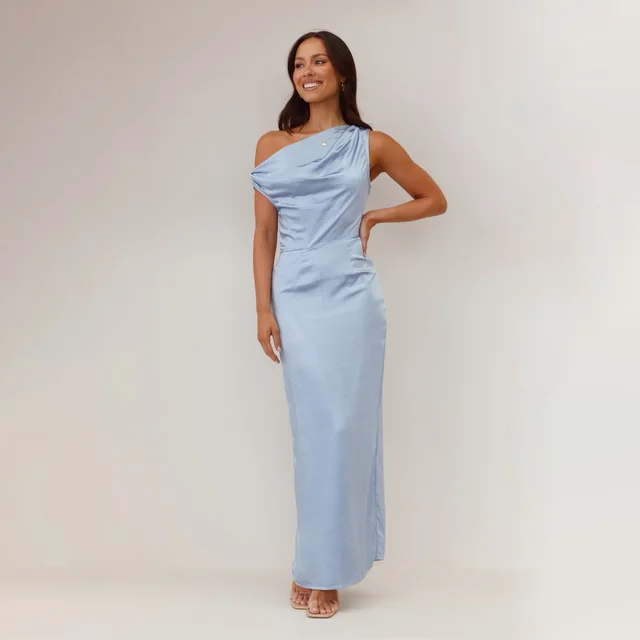 Sexy Tube Top Sleeveless Midi Dress Blue - Shop at LoveMi
