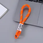 Trendy Plush Doll Keychain Lanyard Braided Pendant Rope Water Cup Rope Holding - Flower Rope Orange